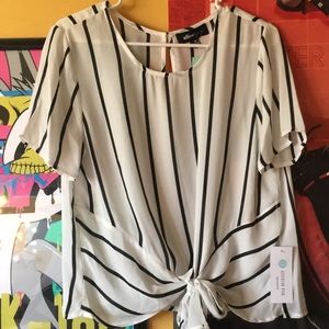 Stitch fix- Alice Blue Viviane Tie Front Blouse